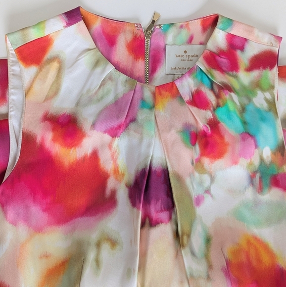 Kate Spade Giverny Bowden Sleeveless Floral Sheath Dress Fuchsia Aqua Orange - Picture 5 of 11